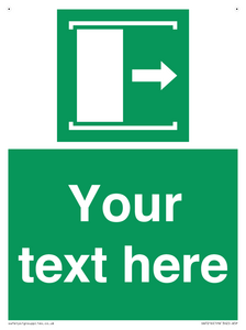 Custom sign safe condition Door slides right to open